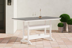 Transville - RECT COUNTER TABLE W/Umb OPT - Gray / White
