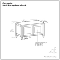Connaught - Wide Storage Bench Trunk - Chestnut