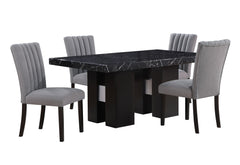 5 Piece Dining Room Set (D03 Dining Table And 4 D8685 Dining Chairs) - Gray / Black