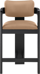 Sacha - Vegan Leather Upholstered Counter Stool With Black Base