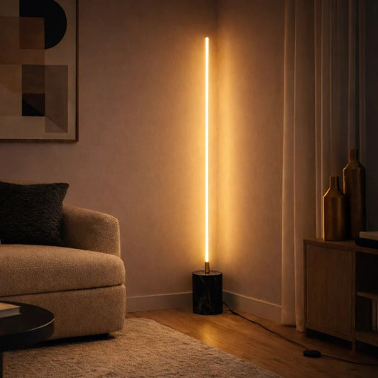 Prism - LED Floor Lamp With On / Off Switch Base - Gold / Marble