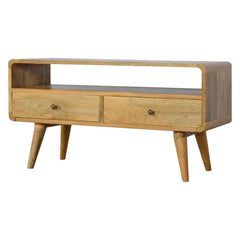 Solid Wood Curved Media Unit