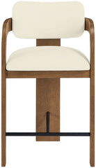 Cedra - Velvet Performance Fabric Upholstered Counter Stool - Brown Frame