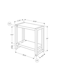 Accent Side Table, Narrow, Small, 2 Tier, Contemporary And Modern