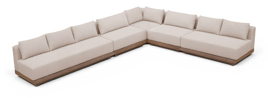 Solace - Olefin 5 Piece Outdoor Patio Modular Sectional