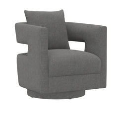 Swivel Chair With Fabric Upholstery - Gray