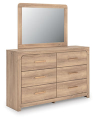 Kinlanni - 4 Pc. - Queen Panel Bed, Dresser, Mirror And Nightstand - Tan