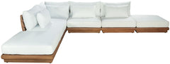 Mirella - 6 Piece Water Resistant Fabric Upholstered Outdoor Patio Modular Sectional