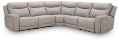 Gravier - 5-Piece Power Reclining Sectional - Gray