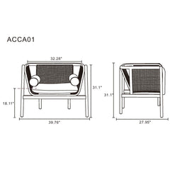 Versailles - Accent Armchair With Rattan Frame - Cream