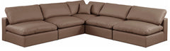Comfy - 5 Piece Faux Leather Modular Corner Armless Sectional