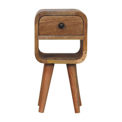 Mini California Curved Nightstand Wth Lower Slot