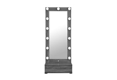 Lexi - Tall Mirror With Drawer And Speakers - Gray