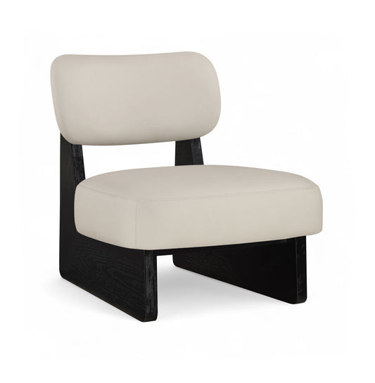 Vetra - Vegan Leather Upholstered Accent Chair - Taupe / Painted Black