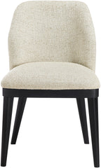 Valeo - Linen Textured Fabric Upholstered Dining Chair (Set of 2) - Painted Black Base