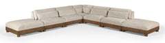Turin - Chenille Fabric Upholstered Modular Sectional - Taupe