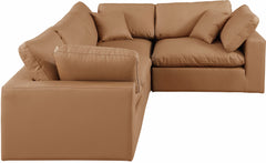 Comfy - 4 Piece Faux Leather Modular Sectional