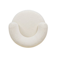 Fuji - 360 Swivel Low Barrel Back Accent Chair - Ivory White