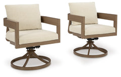 Serene Bay - Swivel Chair With Cushion (Set of 2) - Dark Brown / White