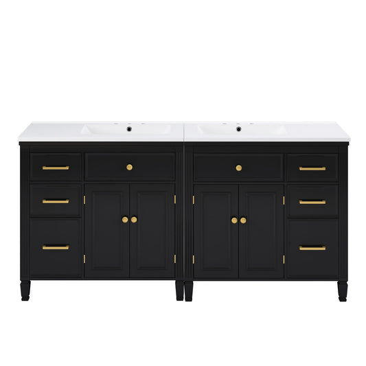2 Piece Freestanding Bathroom Vanity Set With Sink Top, Reversible Dual Layout