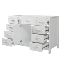 Bathroom Vanity Cabinet Only With 2 Soft Close Doors And 8 Drawers - White