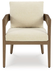 Serene Bay - Arm Chair With Cushion (Set of 2) - Dark Brown / White