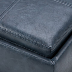 Rockwood - Upholstered Cube Storage Ottoman With Tray
