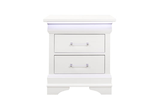 Charlie - Nightstand With LED - White