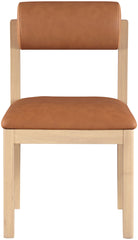 Roundhill - Faux Leather Dining Chair (Set of 2) - Natural Frame