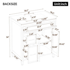 Freestanding Bathroom Vanity With Sink, Soft Close Door, Tip Out Drawer