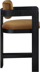 Sacha - Velvet Stool With Black Base