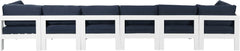 Nizuc - Outdoor Patio 6 Seat Modular Sofa With White Frame