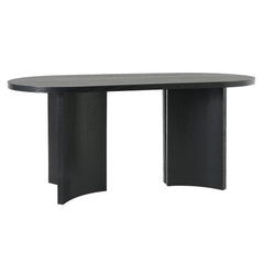 Dining Table With Curved Legs - Black