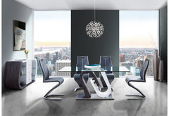 D4127 - 7 Piece Dining Room Set (Dining Table And 6 Dinning Chairs) - Silver