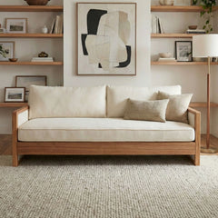 Modern 3 Seater Sofa With Armrests, Living Room Couch