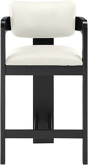 Sacha - Vegan Leather Upholstered Counter Stool With Black Base