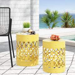 Outdoor Metal (Set of 2) End Table - Yellow