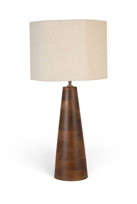 Juniper - Mango Wood Base And Linen Textured Fabric Shade Table Lamp
