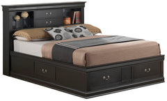 Traditional Style Bookcase Storage Bed