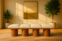 Pavilion - 4 Piece Modular Bench With Brown Base