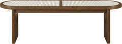 Canovia - Solid Wood And Faux Cane Bench