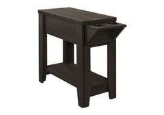 Accent Side Table, Storage, Lamp, Transitional - Espresso