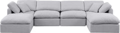 Indulge - Linen 6 Piece Modular Double Chaise Sectional