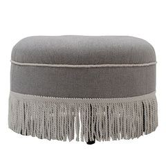Yolanda - Round Upholstered Accent Ottoman - Gray