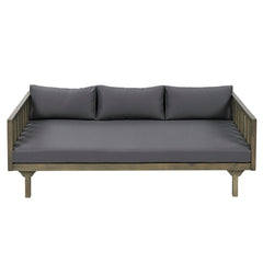 Claremont - 3 Seater Daybed With Slat Paneling And Water Resistant Cushions - Gray