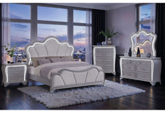 Aria - King Bed With LED - Silver