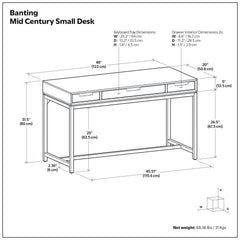 Banting - Small Desk - Walnut Brown
