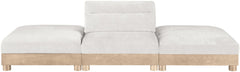Turin - Chenille Fabric Upholstered Modular Sectional - White