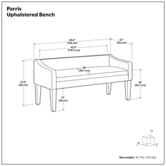 Parris - Upholstered Bench - Silver