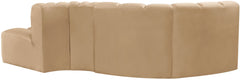 Arc - Velvet 4 Piece L-Shaped Modular Sofa